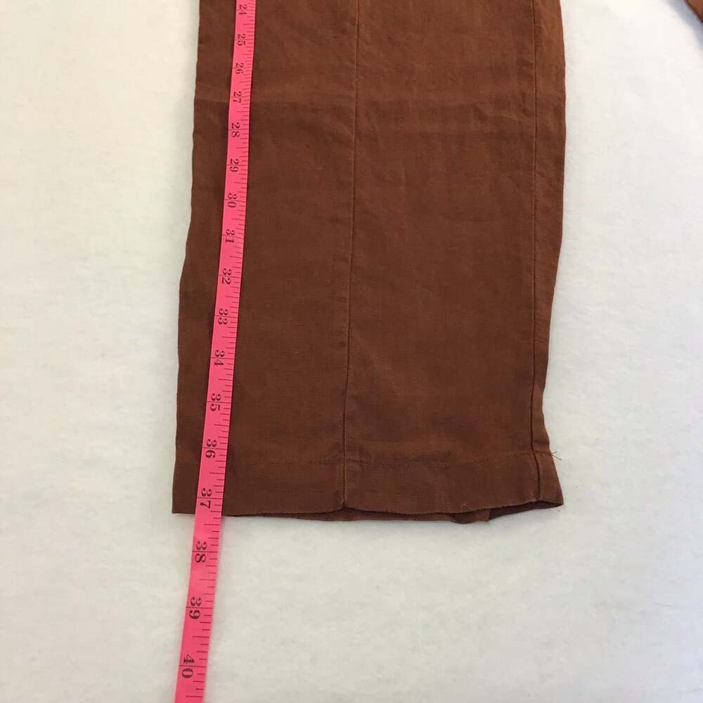 Quince 100% European Linen Pants in Rust Brown - Picture 7 of 9